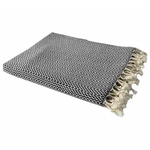Ox Bay Diamond Organic Turkish Cotton Throw Bla ket