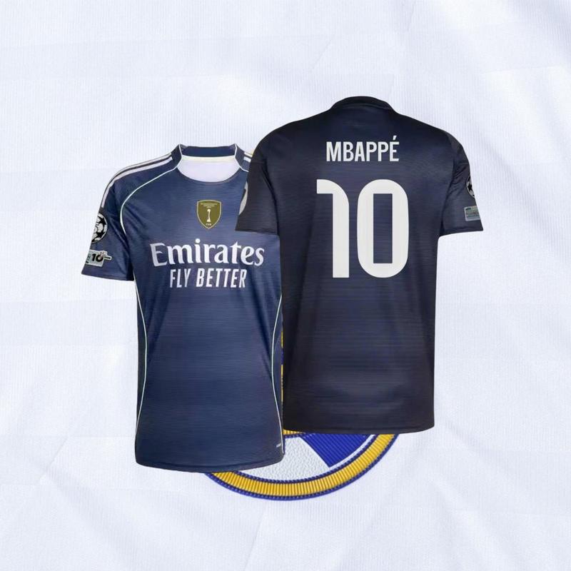 25 26 Home Kit White 10# Mbappe Short Sleeve Soccer Jersey Fans Version