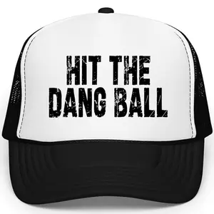 Hit The Dang Ball Trucker Hat for Men and Women and Teens | Sporty Distressed Adjustable Hat | Trendy Summer Hat | Gift For Husband