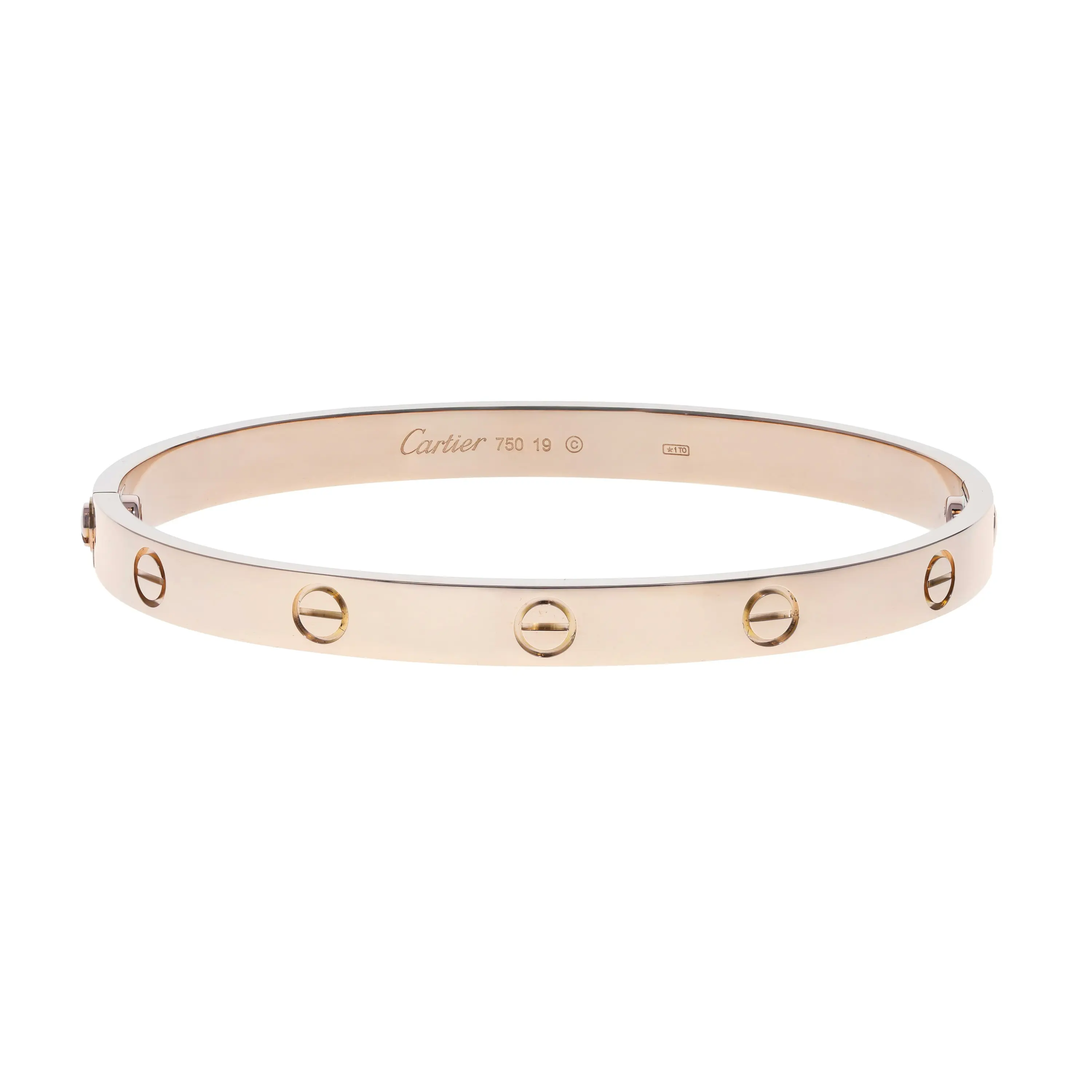 Pre-owned Cartier Love Bangle Bracelet Size 19