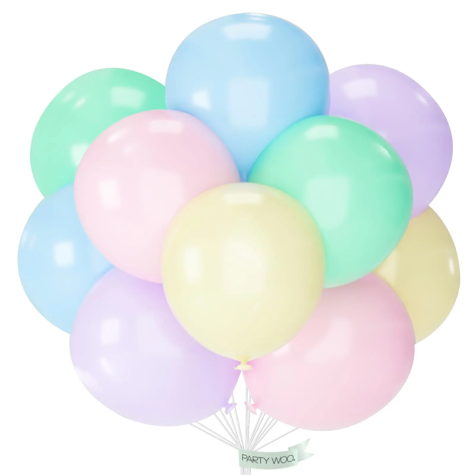 PartyWoo Thick 18in Round Floatable Pastel Rubber Balloons, 20pcs Decorative Balloon Arch Supplies for Wedding & Birthday Theme Colored Events