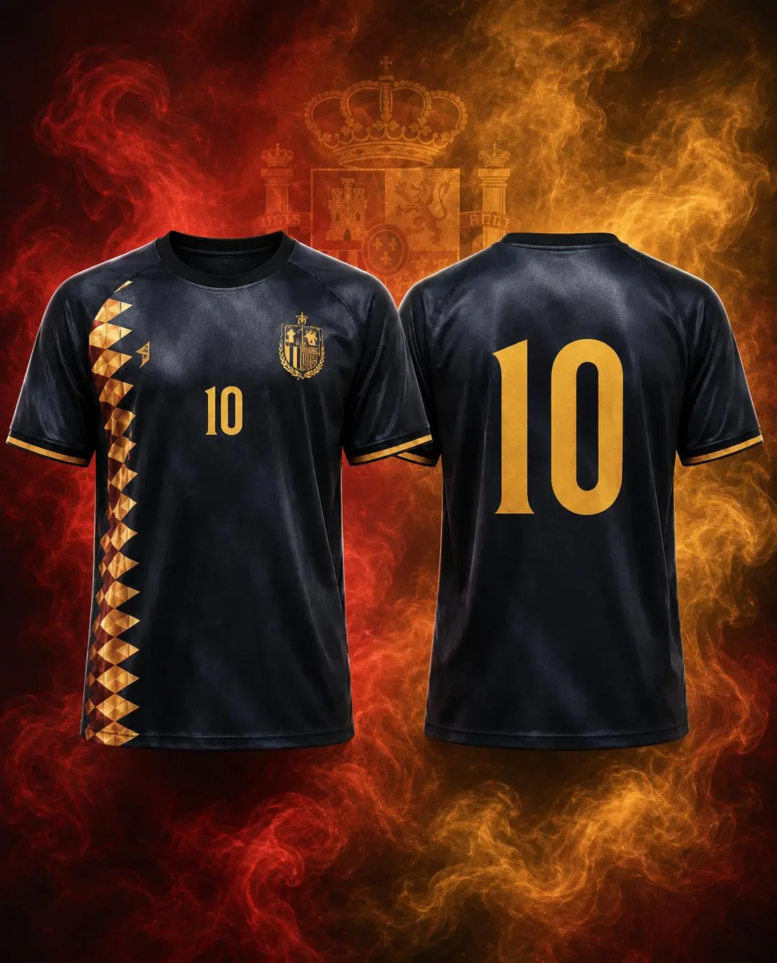 Starboy Heritage Soccer Jersey – Black Gold No.10 Football Fan Shirt, Unisex Short Sleeve 2026 Fan Edition
