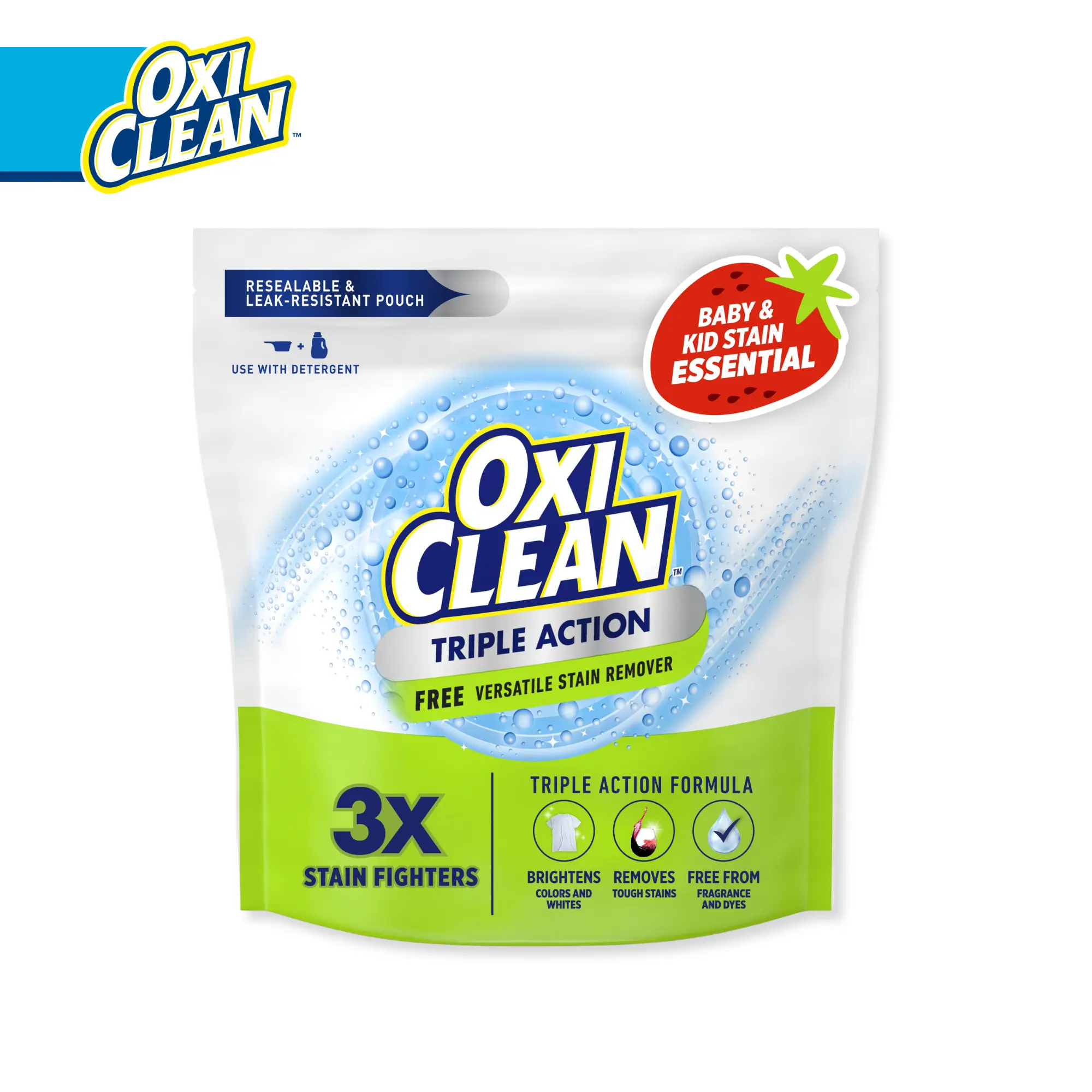OxiClean Triple Action Free Versatile Stain Remover Powder, To Use with Detergent, 4 lbs OxiClean Triple Action Free Versatile Stain Remover Powder, To Use with Detergent, 4 lbs
