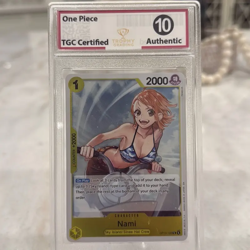 One Piece Card Game Nami OP15-108 SP Special Character English TGC Graded Gem Mint 10