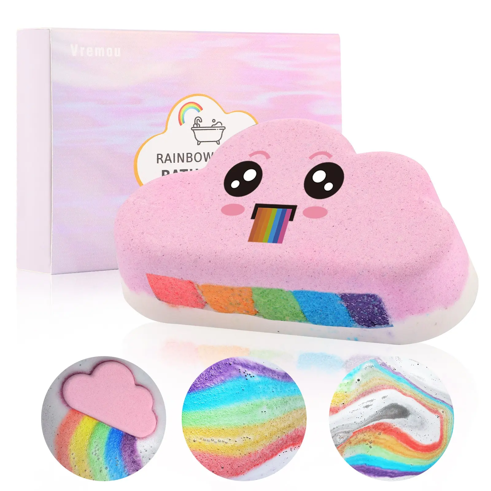 Rainbow Bath Bombs 100g, Plant-Based Rainbow Bubble Bath, Scented Body Bath Bomb, Bath Bombs for Teens Toddler Rainbow Bubble Fizzy, Body Care, Body Hygiene Products, Bath Essentials