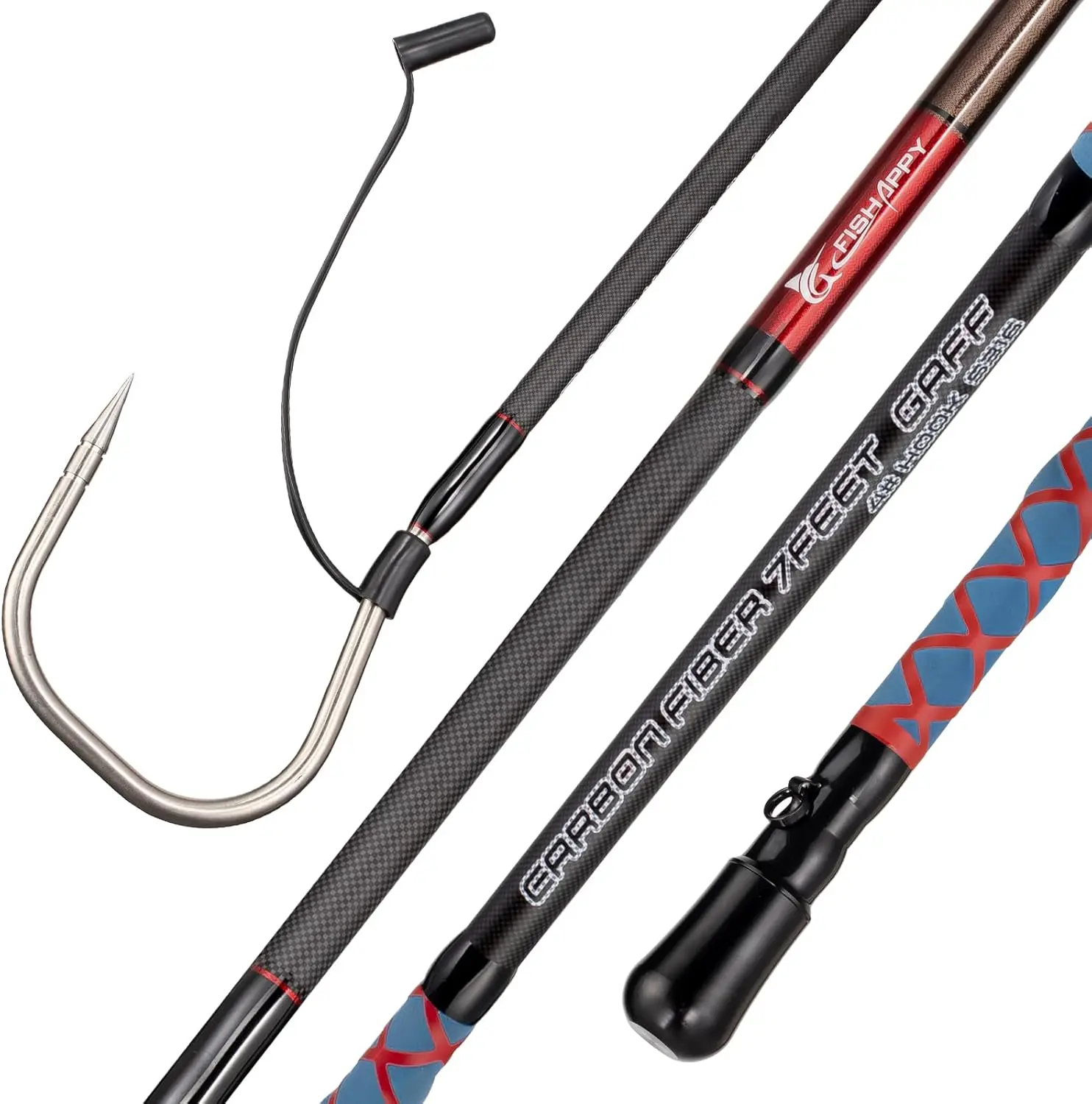 Fishing Gaff Saltwater Fish Gaff with S316 Stainless Steel Fishing Hook Carbon Fiber Fishing Gaff