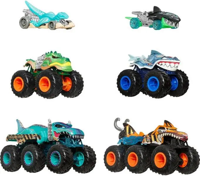 Hot Wheels Monster Trucks: Sharks vs. Dinos Multipack  [COLLECTIBLES] Toy Car