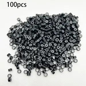 Hair Extension Tools Kit, 100 Silicone Lined Ring Beads，Invisible Hair Extension Rings, No-Trace Hair Extensions Clips, Dirty Braid Hair Extensions, Hidden Hair Extension Tools