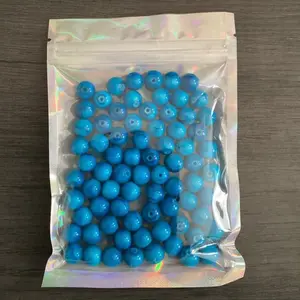 Blue marble bead bag