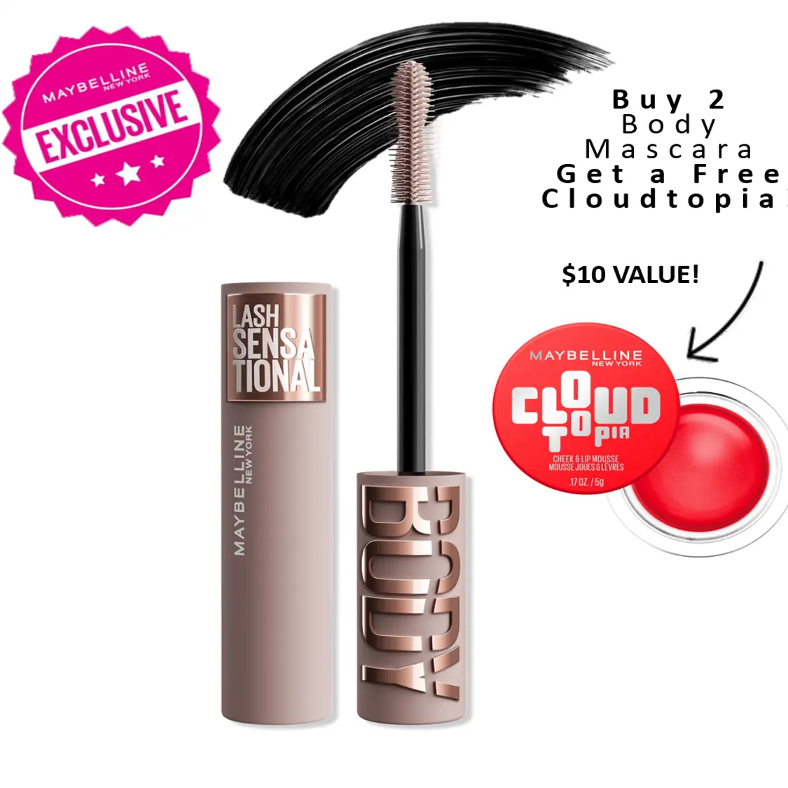 Lash Sensational Body Mascara, Silky Buildable Formula, 24HR Lift, Maybelline New York Lash Sensational Body Mascara, Silky Buildable Formula, 24HR Lift, Maybelline New York