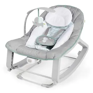 3-in-1 Grow with Me Vibrating Baby Bouncer, Seat & Infant to Toddler Rocker, Vibrations & -Toy Bar, 0-30 Months Up to 40 lbs (Weaver)