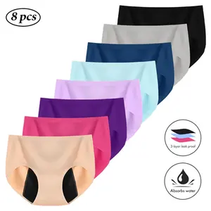 Solid Seamless Period Underwear Menstrual Panties Comfortable Hipster Leakproof Panty Briefs For Women Womenswear