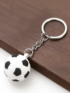 1 Pc Creative 3D Stereo Soccer Keychain, Car Key Soccer Pendant, Mini Simulation Football Fashion Bag Charm, Football Event Gift