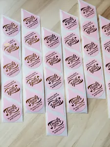 1 inch 100 pcs Stickers  Pink Drop Thank You for Supporting My Small Business