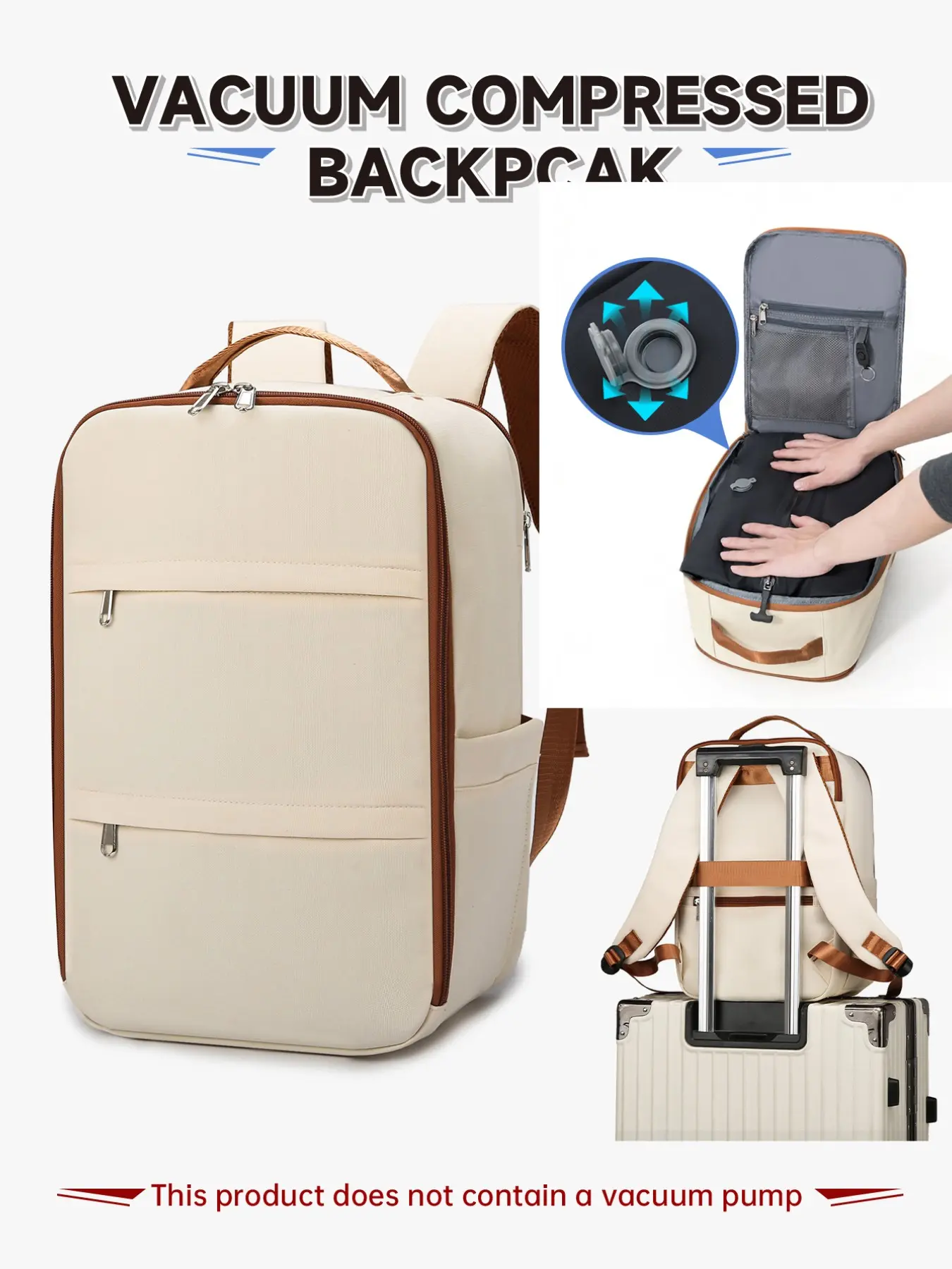 Vacuum Compression Backpack with Vacuum Pump, Large Capacity Lightweight Laptop Backpack, Multi-Compartment Design, Multi Pocket Backpack, Ideal for Travel, Business, Vacation, Casual Travel Backpack