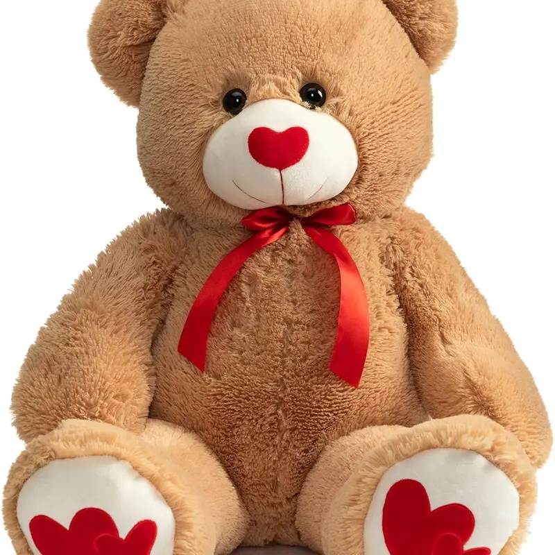 Halloween Fall Gift Big Teddy Bear Stuffed Animal Large Bear Plush with Red Heart for Girlfriend and Kids