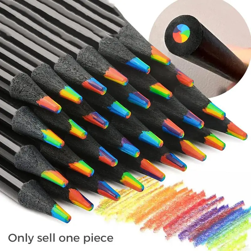 7 Color in 1 Wooden Pencil, 1 Count Creative Portable Durable Colored Pencil, Sketching Pencil, Art Supplies for Kids & Adults