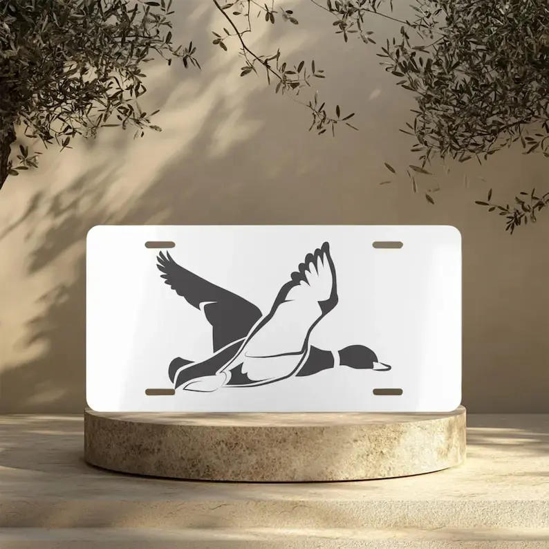 Duck License Plate, Aluminum License Plate, Car Tag, Accessories
