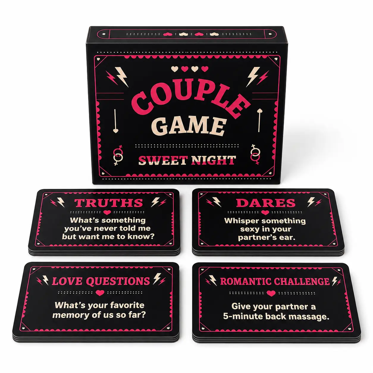 50-Card Truth or Dare Adult Party Table Game, Ideal for Date Nights, Valentine’s Day, Ages 12+, 2+ Players, Fosters Deep Conversations, Safe Materials
