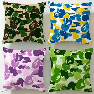 fashion brand BAPE Cushion Cover Ultra-Soft Reversible Plush Pillow Cover | Double-sided fluffy comfort for car, sofa, bedroom | Skin-friendly fabric | Easy clean & maintain | Stylish home decor | Perfect gift for family & friends