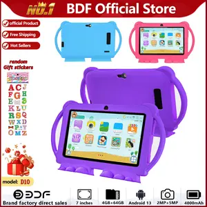 Children Education Learning Entertainment Tablet, 7-Inch Eye-Caring Screen, 4GB RAM, 64GB Storage, 5g WiFi, Long Battery Life, Fun Design with Protective Case