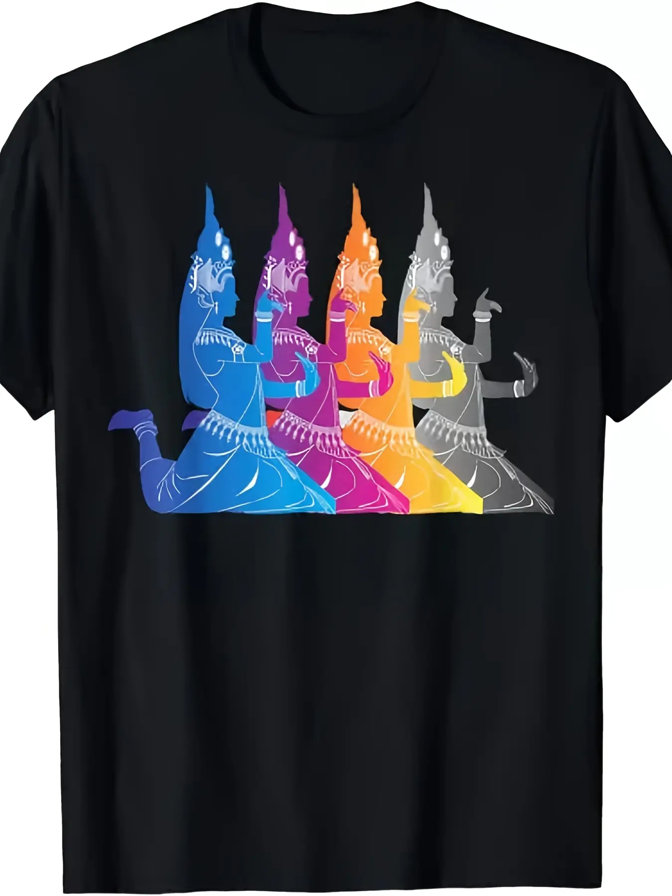Men's Thai  Cambodian Cultural Dance T-Shirt - Ret unisex soft cotton short sleeve t shirt, vintage graphic casual tee for men women teens, perfect birthday holiday gift for camping travel gym daily street  wear