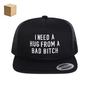 "I NEED A HUG FROM A BAD BABE" 3D Embroidery Trucker Hat, High-end Adjustable Street Style Hip Hop Cap, Sunscreen Leisure Hat for Spring, Autumn, Travel, Beach Vacation & Urban Streetwear fathersday‌ gift