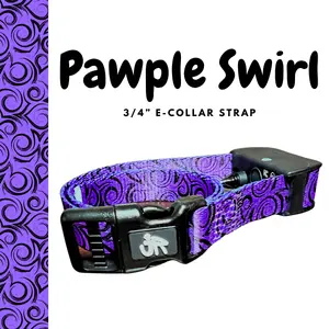 3/4" Replacement E-Collar Strap – Soft, Lightweight Polyester | Adjustable Fit 12"–26" Neck | Pawple Swirl
