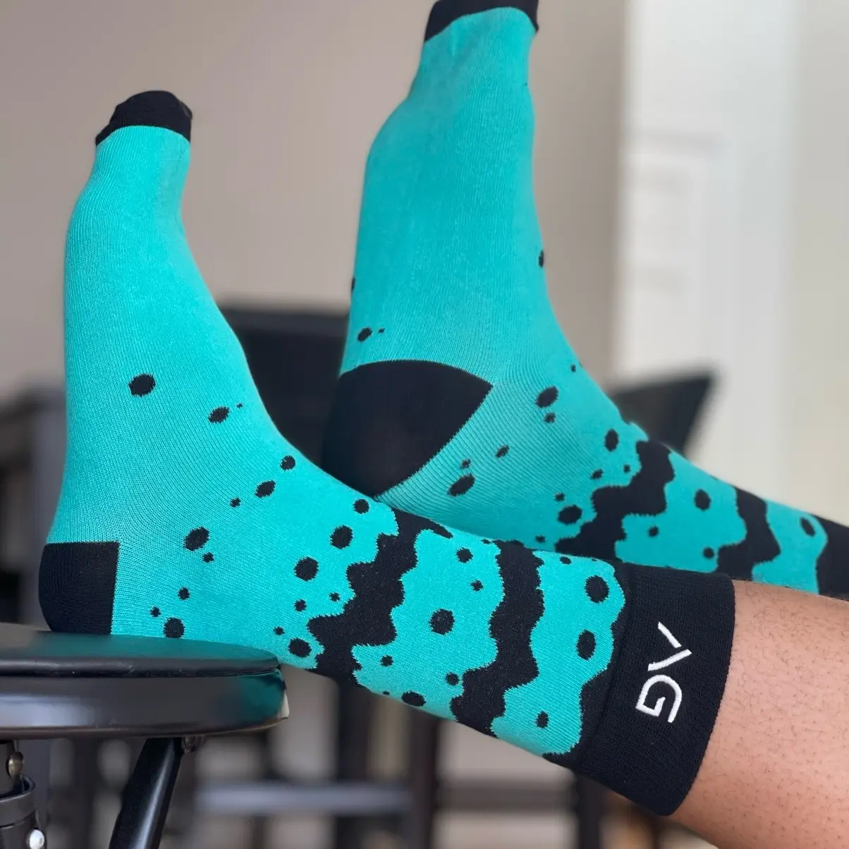 Aaron Grays Apparel Turquoise Dress Socks - Men's Socks with Black Detail, Ideal for Casual Wear - Man, Menswear
