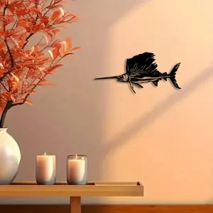 1pc Cartoon Shark Metal Wall Art, Cartoon Shark Statue Mural, Perfect for Ocean Theme Wall, Underwater Corner, Marine Space Decor, Shark Week Decor, Ideal Gift for Marine Life Lovers