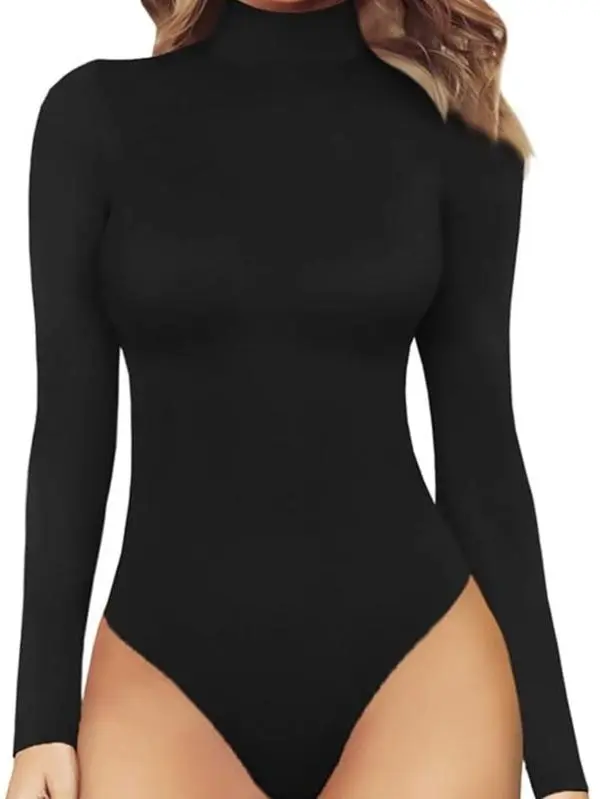 Women's Turtle neck bodysuit Essential long-sleeve jumpsuit