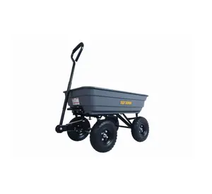 True Temper 4-cu ft 4 Wheel Poly Push Wheelbarrow