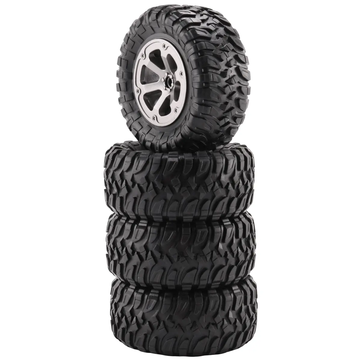 73mm Hex Tire Wheel Upgrade Parts (4Pcs, 150g/Set, 73x42x32mm Specs, Easy Replace, Weight Included) - Durable Accessories for WPL C14,C24,B24,B36 & MN D90,MN-90,MN99S,FY003,FY004 RC Cars
