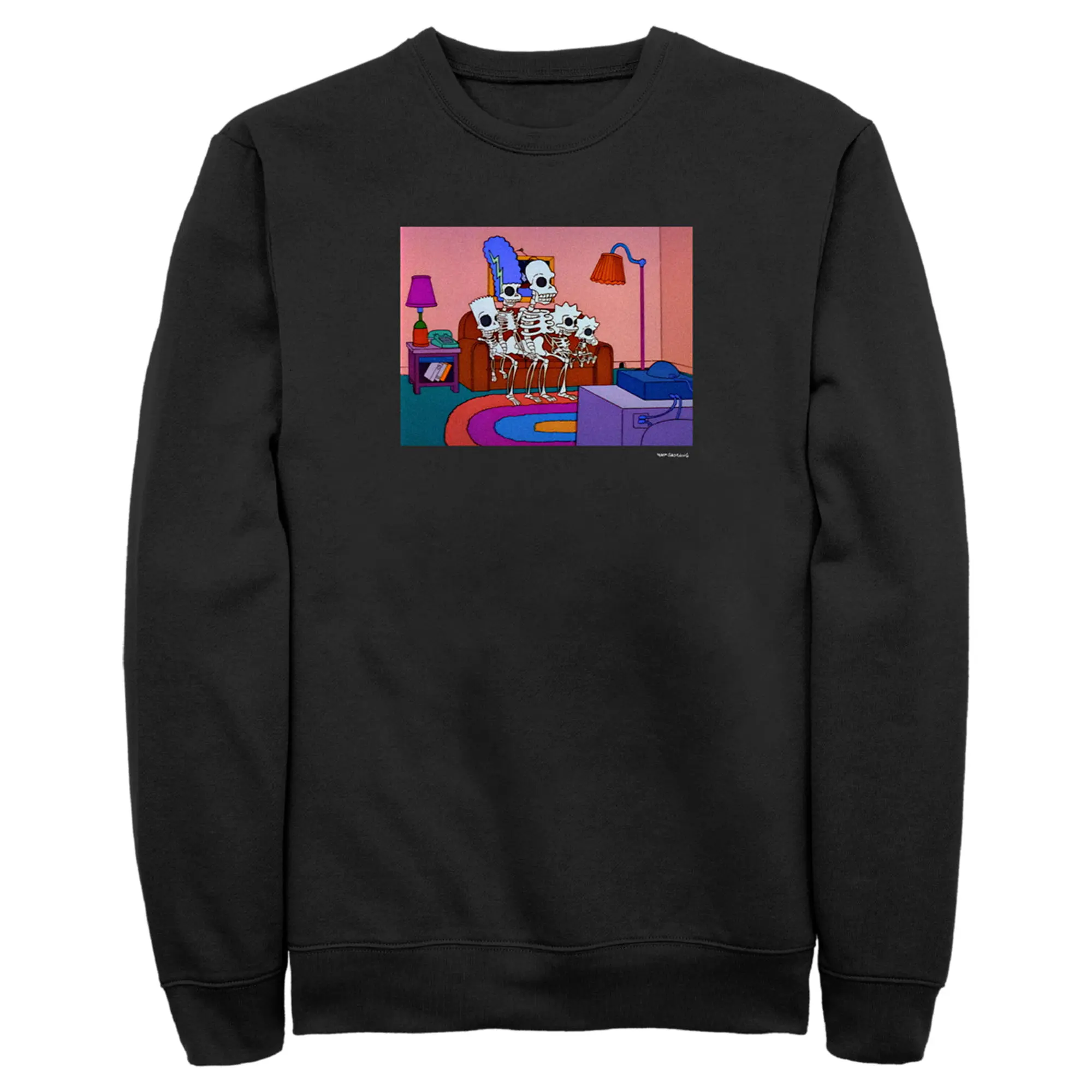 Men's The Simpsons Skeleton Family Inside House Sweatshirt