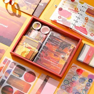 Landscape Series Scrapbooking Kit, 154pcs/box Photo Album & Sticker & Paper & Tape & Sticker Set, DIY Scrapbooking & Journal Making Supplies