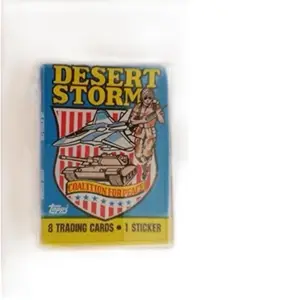 Topps Desert Storm Trading Cards Pack of 8 Plus 1 Sticker Coalition for Peace Collectible Card Game
