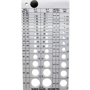 Screw Thread Gauge | Metric and SAE | Recommends Drill Bit & Tap Size (675)