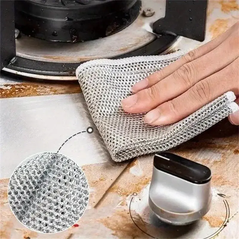30Pcs Dual Sided Microfiber Steel Wool Scrub Pads Scratch Resistant Reusable Dishwashing Sponges Durable Cookware Cleaner Non Scratch Kitchen Cleaning Supplies