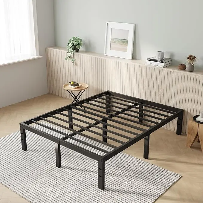King Size Metal Platform Bed Frame - 12in Heavy-Duty Steel Slat Support, No Box Spring Needed, Silent, Underbed Storage, Quick Setup, 1200lbs Capacity, Robust Stable Furniture for Bedroom, Guest Room