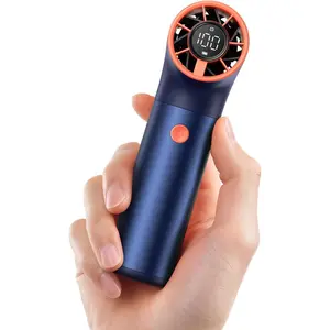 Father's Days Portable Handheld Fan, Powerful Turbo Mini Fan, 19000 RPM High Speed Aero Ultra, 15H Max Cooling Time, 7 Speeds Aluminum Case, Pocket Rechargeable Personal Small Travel GIfts for Women -Blue