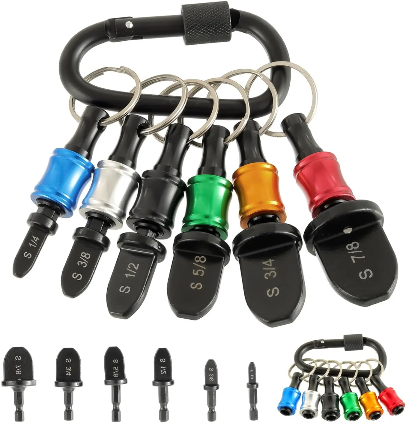 Swage Tool HVAC Repairing Set with Bit Holder, swaging tool drill bit set, Air Conditioner Copper Tube Expander copper pipe expander 1/4'', 3/8'',1/2'',5/8'',3/4'',7/8'' Bits Set (13PCS)