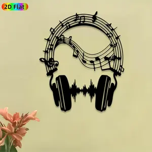 1pc Music Skull Metal Wall Art, Vibrant Music Skull Statue Mural, Ideal Gift for Halloween, New Year, Music Decor Enthusiasts, Rust-Resistant Metal Wall Decor Wall Sculptures, Perfect for Bedroom Wall & Garden Fence Music Lovers