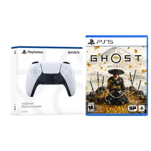 Sony PlayStation 5 DualSense Wireless Controller White with Ghost of Yotei Bundle
