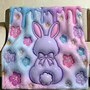 Cartoon Cute Rabbit Blanket Birthday Gift, Soft and Cozy Plush Throw, Perfect Present for Kids and Adults, Ideal for Birthdays and Special Occasions