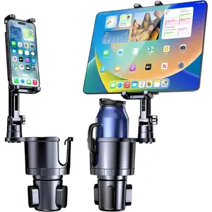 Cup Holder Phone Tablet Mount, 2 in 1  Cup Holder with Expander Adjustable Long Arm for ,360?Rotation Phone Tablet Mount Compatible for Tablet IPad, All Smartphones and  Bottles