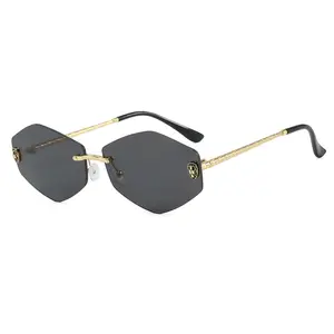 Snake-head Diamond-shaped Unisex Lightweight Polarized Sunglasses Frameless Trim New Irregular Retro Design Sun Protection Sports Eyewear