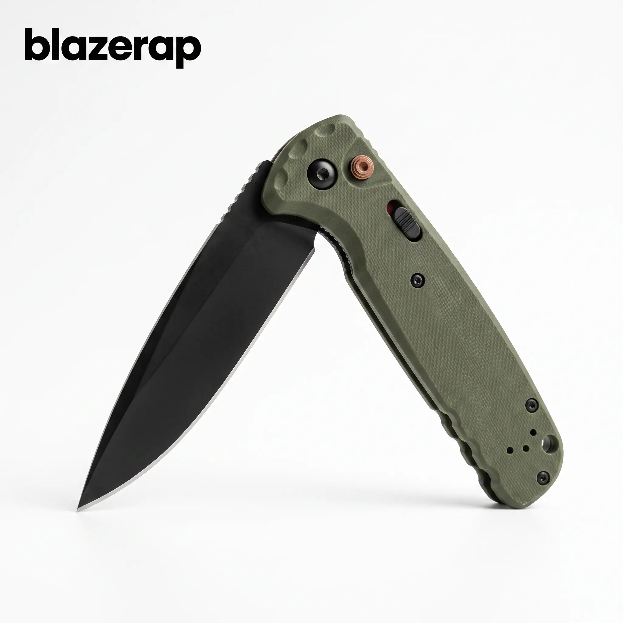 4300 EDC bm Folding Pocket Knife | D2 High Carbon Steel Blade, balisong trainer,Textured G10 Handle, Portable Tactical Knife for Camping Hiking Hunting