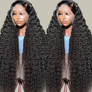 Bling Hair Deep Wave Hd Transparent 13x6 Lace Front Wig Human Hair Wet and Wavy 13x4 Curly Frontal Wigs Brazilian Bleached Human Hair for Women