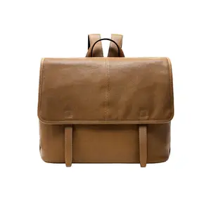 2026 Large Capacity Water Proof PU Leather Unisex Vertical Backpack for Commute, Business, Travel, and Laptop Use Cute Bear Design