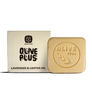 OLIVE PLUS Lavender & Castor Oil Soap Bar – Soothing Hydration with Organic Olive Oil & Lavender | 100g | COSMOS Organic